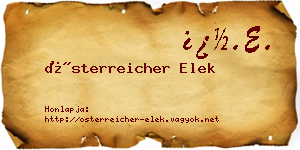 Österreicher Elek névjegykártya